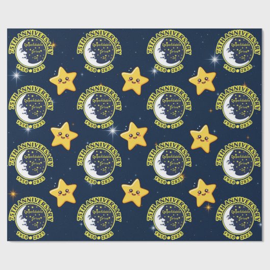 Dependable Drive In 75th Anniversary Gift Wrap Geschenkpapier (Flach)
