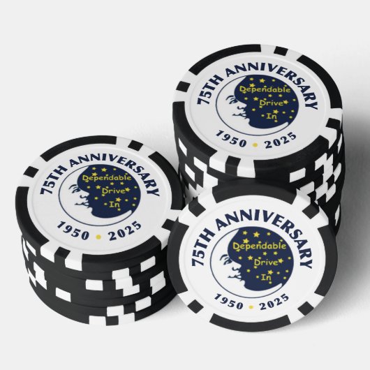 Dependable Drive In 75th Anniversary Poker Chips (Stapel)
