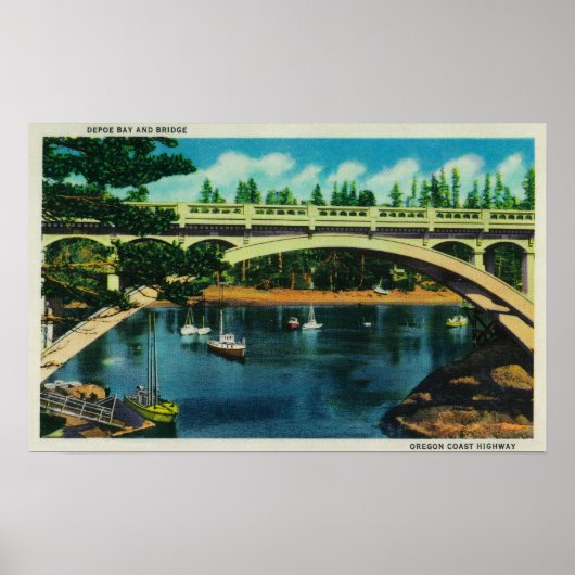 Depoe Bay and Bridge, OregonDepoe Bay, OR Poster (Vorne)