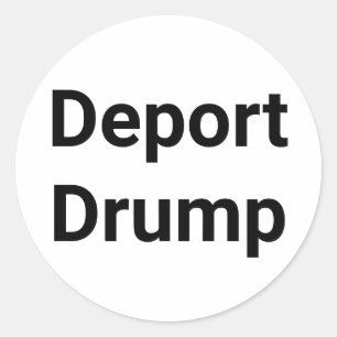 Deport Drump Comic Splash-Art Hankamer Artjunkhaus Runder Aufkleber