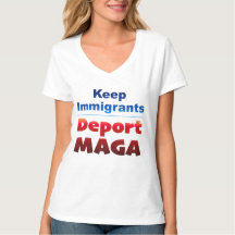 Deport MAGA Damen V-Ausschnitt T-Shirt