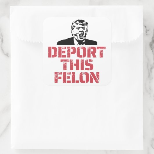 Deportation dieses Felon Quadratischer Aufkleber (Tasche)