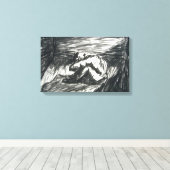 Depression allein in einer Kohle aus dunklem Raum  Leinwanddruck (Insitu (Holzboden))