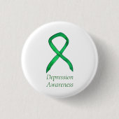 Depression Awareness Custom Green Ribbon Button (Vorderseite)