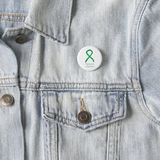 Depression Awareness Custom Green Ribbon Button (Beispiel)
