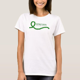 Depression Awareness Green Ribbon Beads T-Shirt