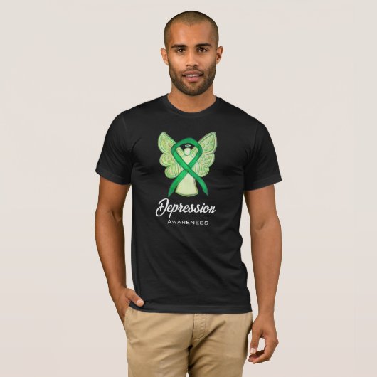 Depression Awareness Ribbon Angel Art Shirt (Vorne ganz)
