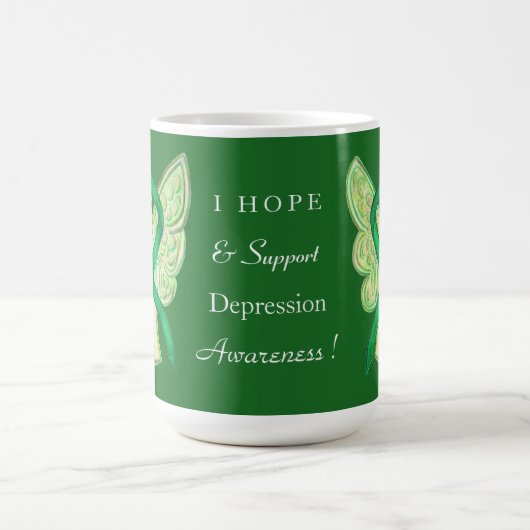 Depression Awareness Ribbon Angel Coffee Tasse Cup (Mittel)