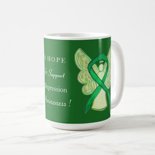 Depression Awareness Ribbon Angel Coffee Tasse Cup (VorderseiteRechts)