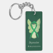 Depression Awareness Ribbon Angel Custom Schlüssel Schlüsselanhänger (Vorderseite links)