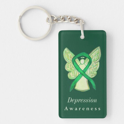 Depression Awareness Ribbon Angel Custom Schlüssel Schlüsselanhänger (Vorderseite)