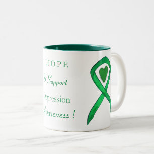 Depression Awareness Ribbon Custom Coffee Cup Tass Zweifarbige Tasse