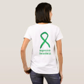 Depression Awareness Ribbon Green Art Custom Shirt (Schwarz voll)