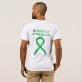 Depression Awareness Ribbon Green Custom T - Shirt (Schwarz voll)