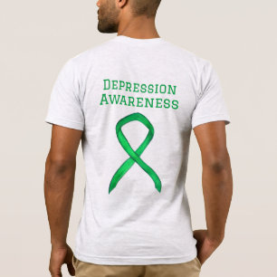 Depression Awareness Ribbon Green Custom T - Shirt