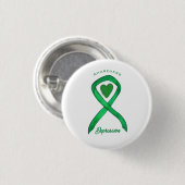 Depression Awareness Ribbon Green Heart Button But (Vorne & Hinten)