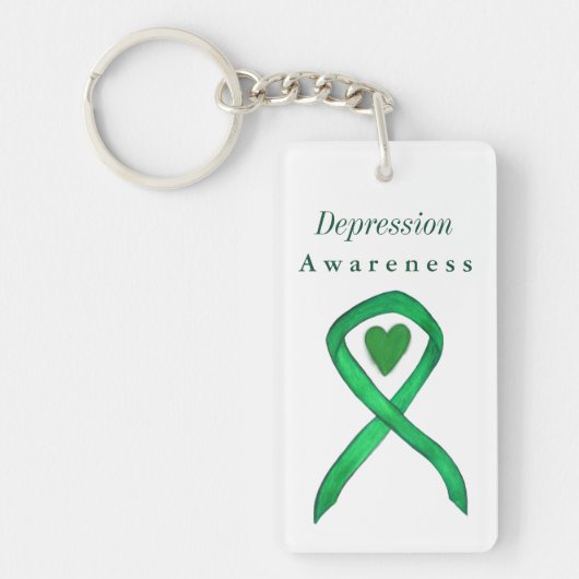 Depression Awareness Ribbon Herz Custom Schlüssela Schlüsselanhänger (Vorderseite)