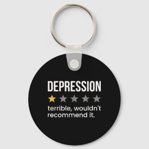 Depression Ein-Stern-Bewertung Depression-Bewussts Schlüsselanhänger