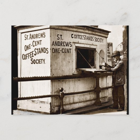 Depression Era One Penny Coffee Stand Postkarte (Vorderseite)