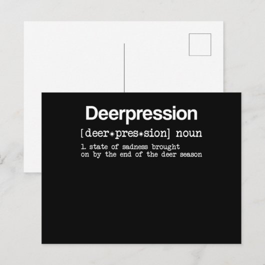 Depression Funny Hunter Elk Definition Huntin Postkarte (Vorne/Hinten)