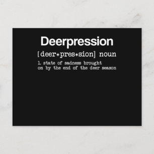 Depression Funny Hunter Elk Definition Huntin Postkarte