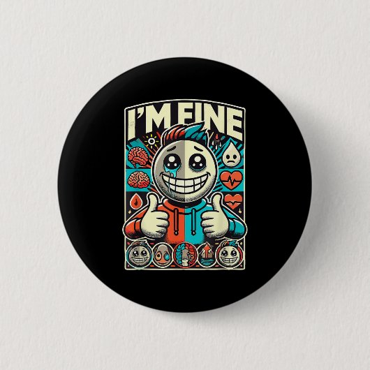 Depression Ich bin okay Hilfe Psychische Gesundhei Button (Vorderseite)