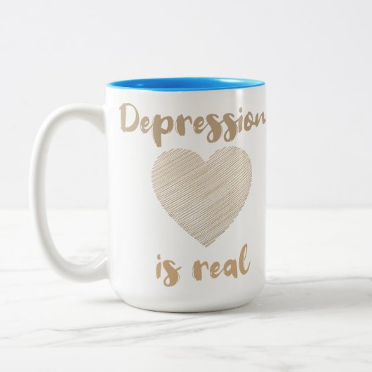 Depression ist real zweifarbige tasse (Links)