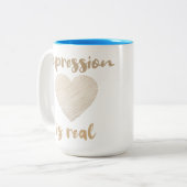 Depression ist real zweifarbige tasse (Vorderseite Links)