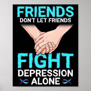 Depression Männer Frauen Suizidprävention Bewussts Poster