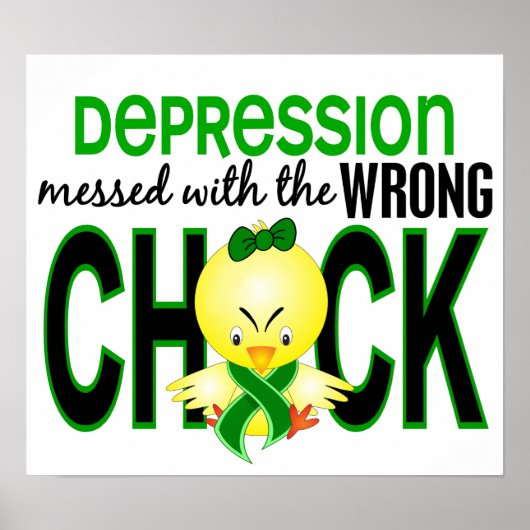 Depression Messed With Wrong Chick Poster (Vorne)