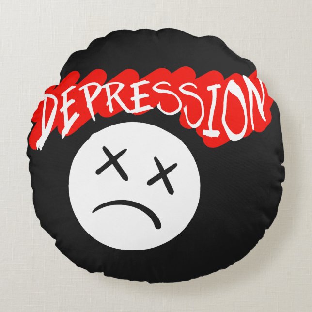 Depression Rundes Kissen (Vorderseite)