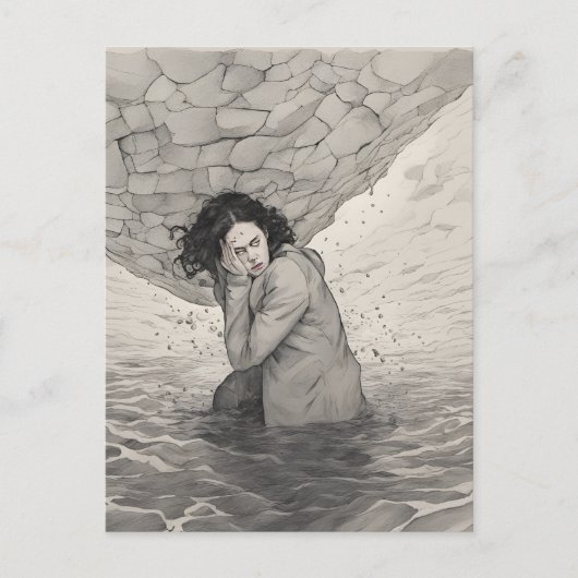 Depression schwarz und weiß postkarte (Vorderseite)