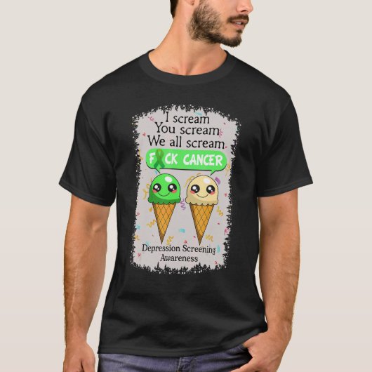 Depression Screening Awareness Cute Ice Creams Sa T-Shirt (Vorderseite)