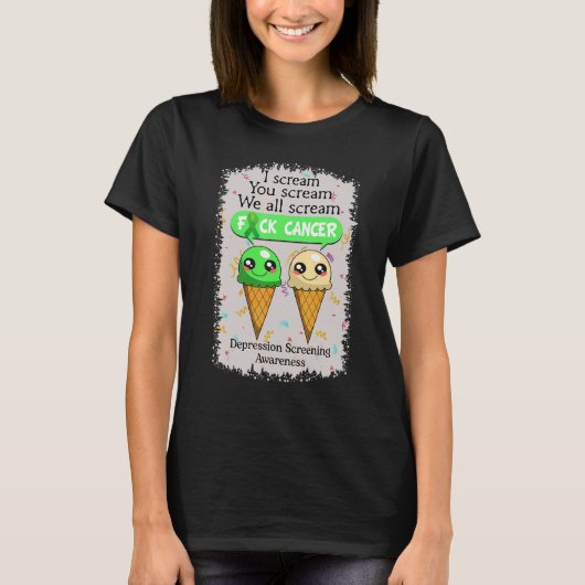 Depression Screening Awareness Cute Ice Creams  Sa T-Shirt (Vorderseite)