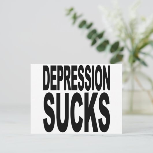 Depression Sind zum Kotzen Postkarte (Stehend Vorderseite)