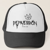 Depression Spray Paint Hat Truckerkappe (Vorderseite)