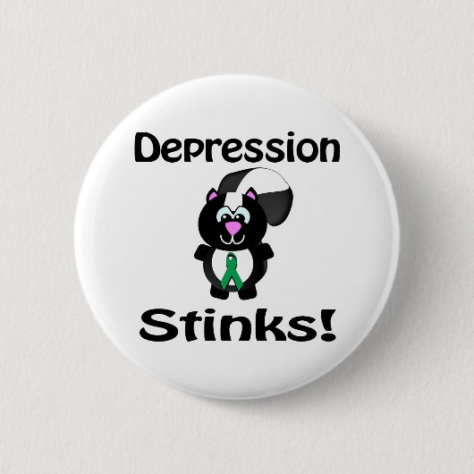 Depression stinkt Skunk-Bewusstseins-Design Button (Vorderseite)