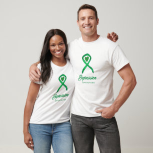 Depressions-Bewusstseins-Schleife Herz T-Shirt zum