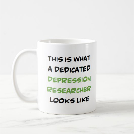 Depressionsforscher, engagiert kaffeetasse (Links)