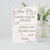 Depressionszeit verblasste Blume RSVP Karte (Stehend Vorderseite)