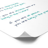 Depressive Angst vor dem Friedenszen Lebensquote Poster (Ecke)