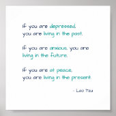 Depressive Angst vor dem Friedenszen Lebensquote Poster (Vorne)