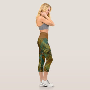 Depressive autonale Tartan Karo Tan Band Capri Leggings