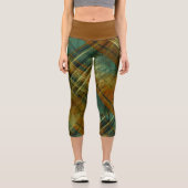 Depressive autonale Tartan Karo Tan Band Capri Leggings (Vorderseite)