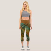 Depressive autonale Tartan Karo Tan Band Capri Leggings (Vorderseite)