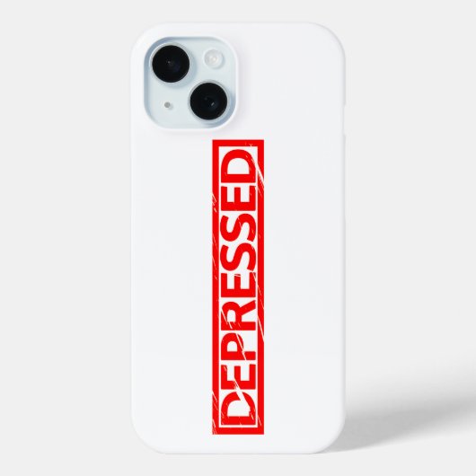 Depressive Briefmarke Case-Mate iPhone Hülle (Rückseite)