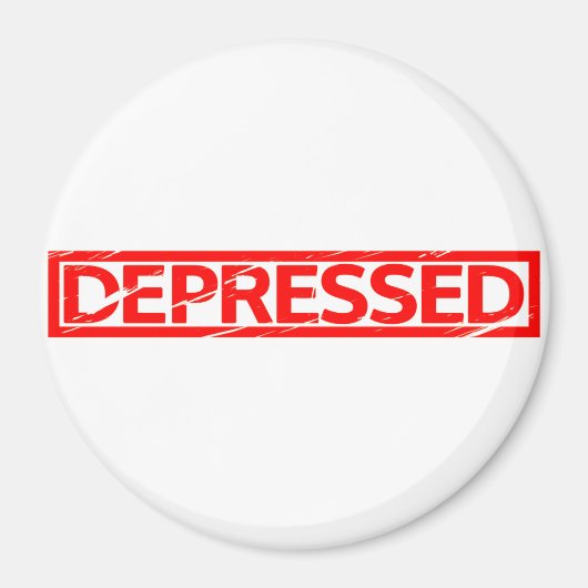 Depressive Briefmarke Magnet (Vorne)