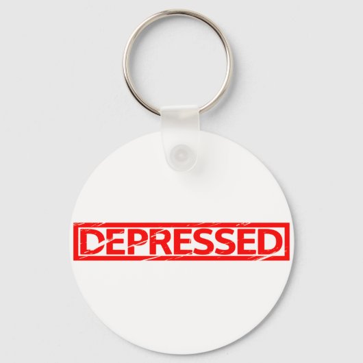 Depressive Briefmarke Schlüsselanhänger (Vorderseite)