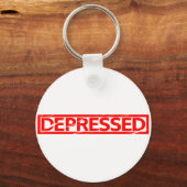 Depressive Briefmarke Schlüsselanhänger (Rückseite)