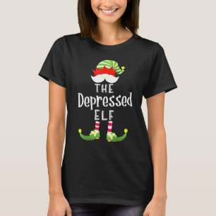 Depressive Elf Group Weihnachts Pajama Party T-Shirt